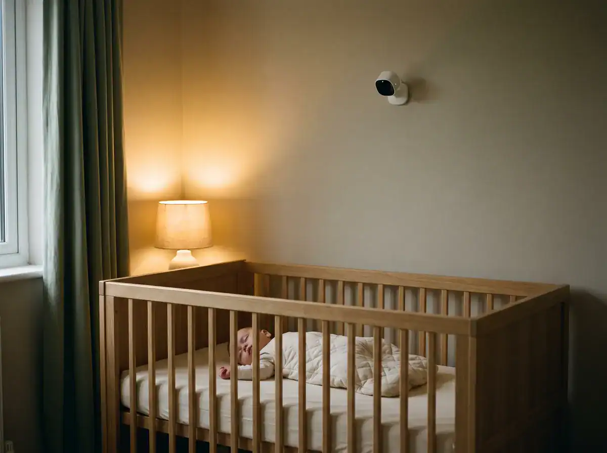 Baby asleep in a cot